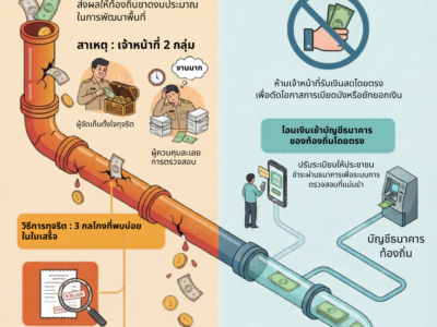 องค์ความรู้ด้านการตรวจเงินแผ่นดิน เรื่อง “หยุดทุจริตรายได้ท้องถิ่น ปิดช่องโหว่การจัดเก็บด้วยระบบโอนเงินตรง”